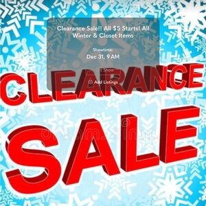 101-125 CLEARANCE SALE Wed Dec 31st 9am cdt Name Brands low Starts ALL $5 STARTS